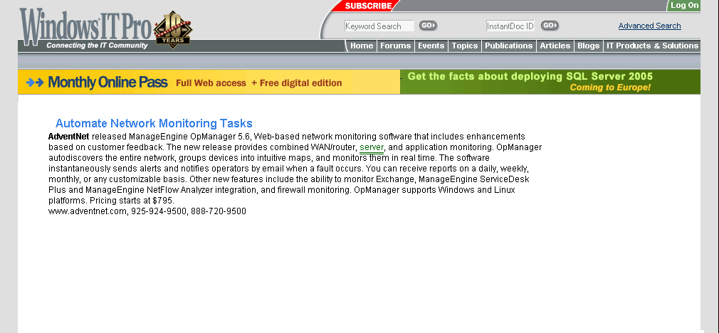 Automate Network Monitoring Tasks