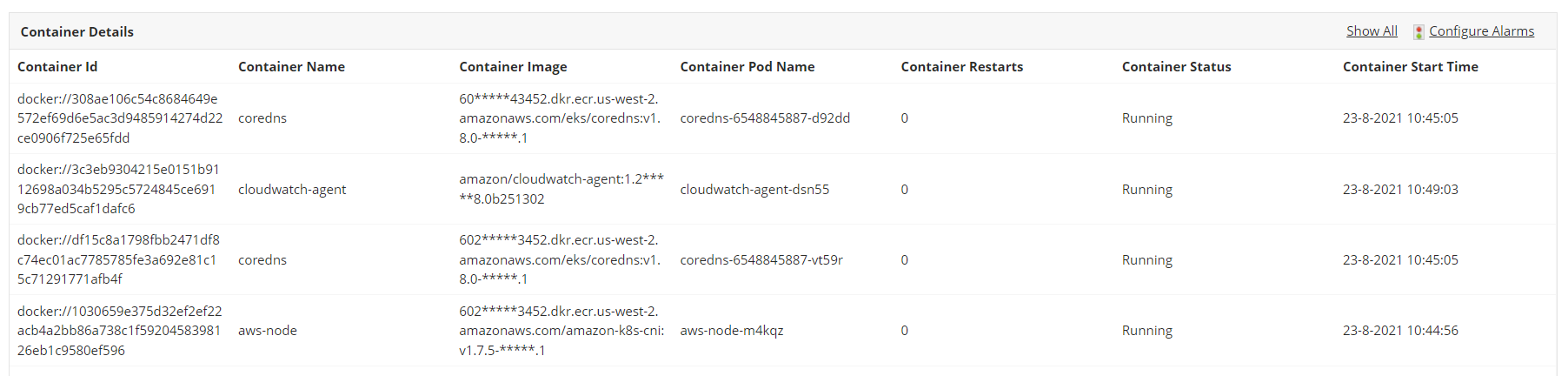 Amazon EKS Container EKS Management - ManageEngine Applications Manager