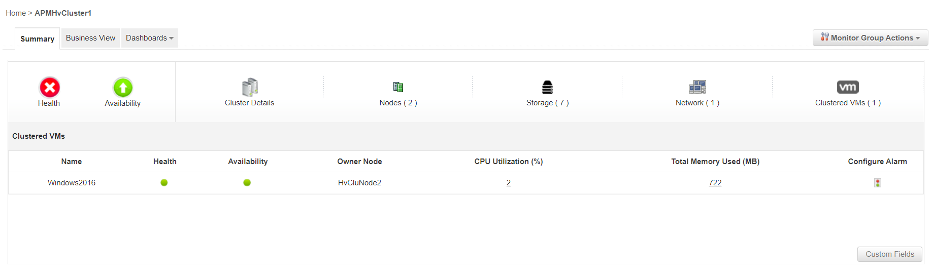 Hyper-V Cluster VM Hyper-V Cluster Management - Manageengine Applications Manager