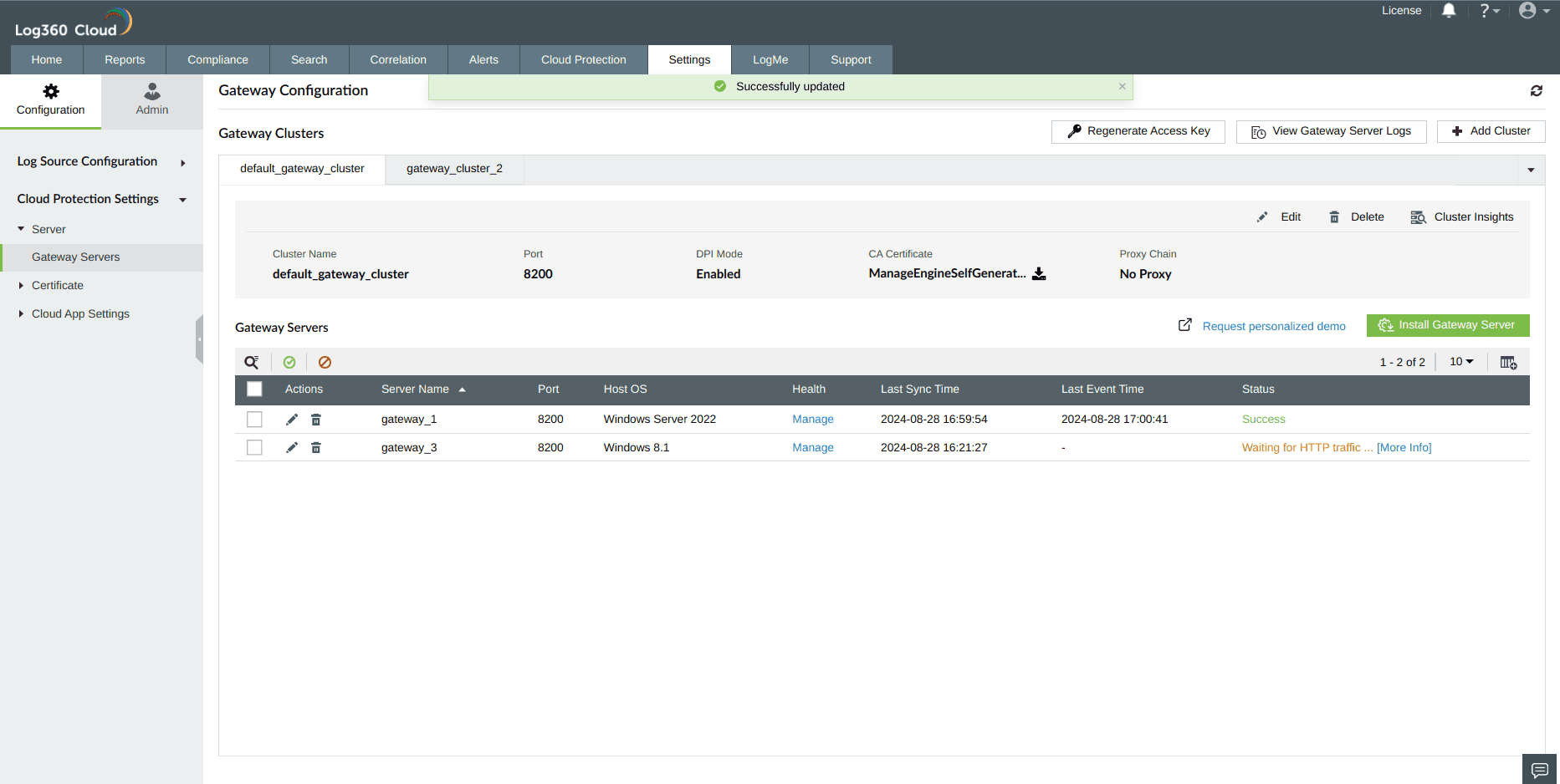 Configuring Gateway Server