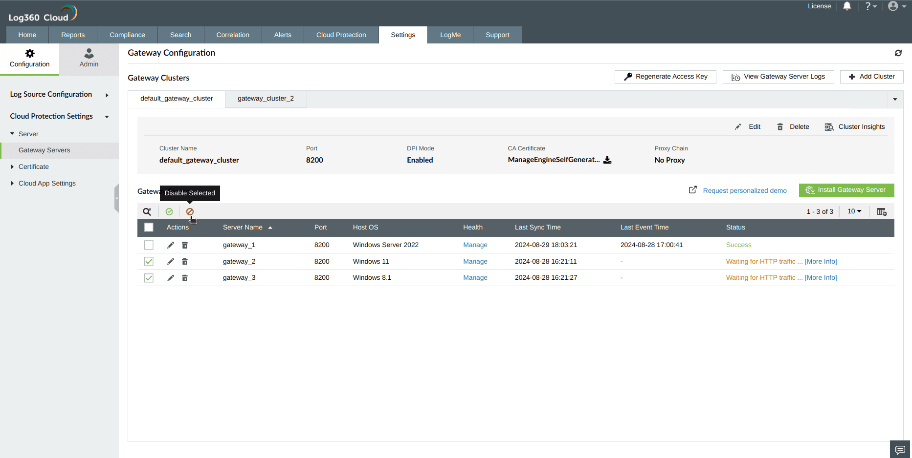Configuring Gateway Server