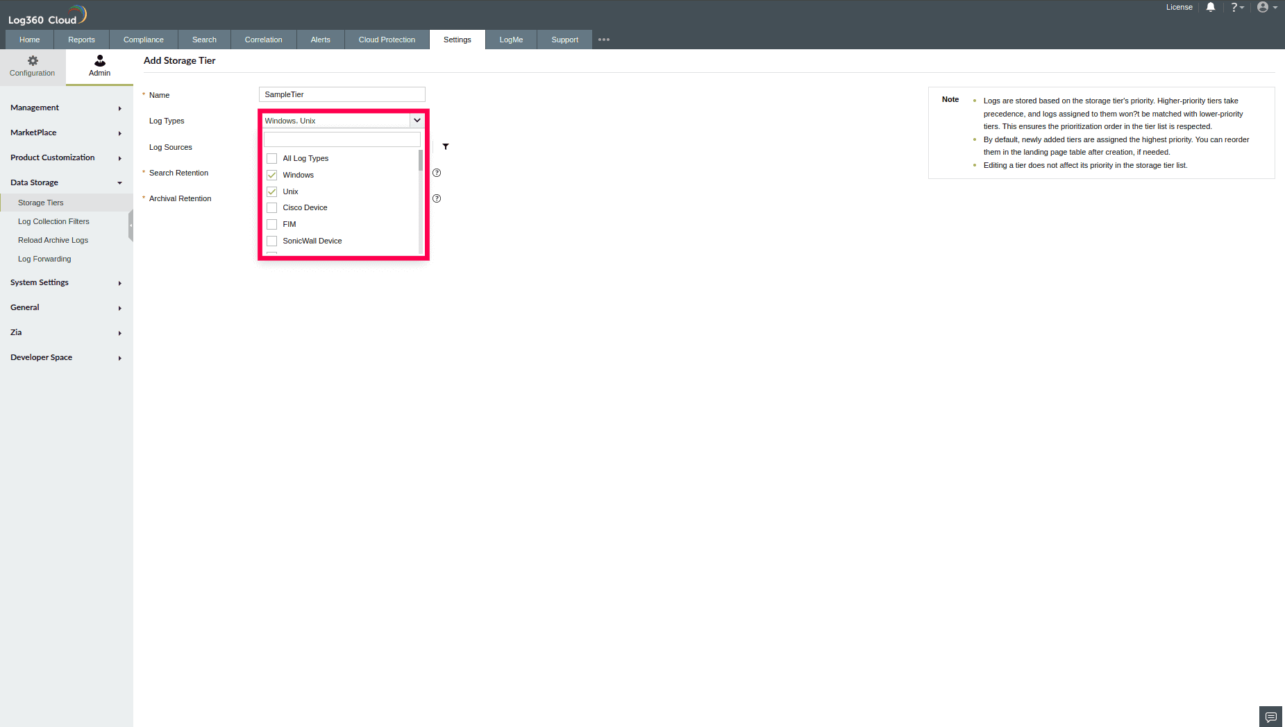 Configuring Storage Tiers
