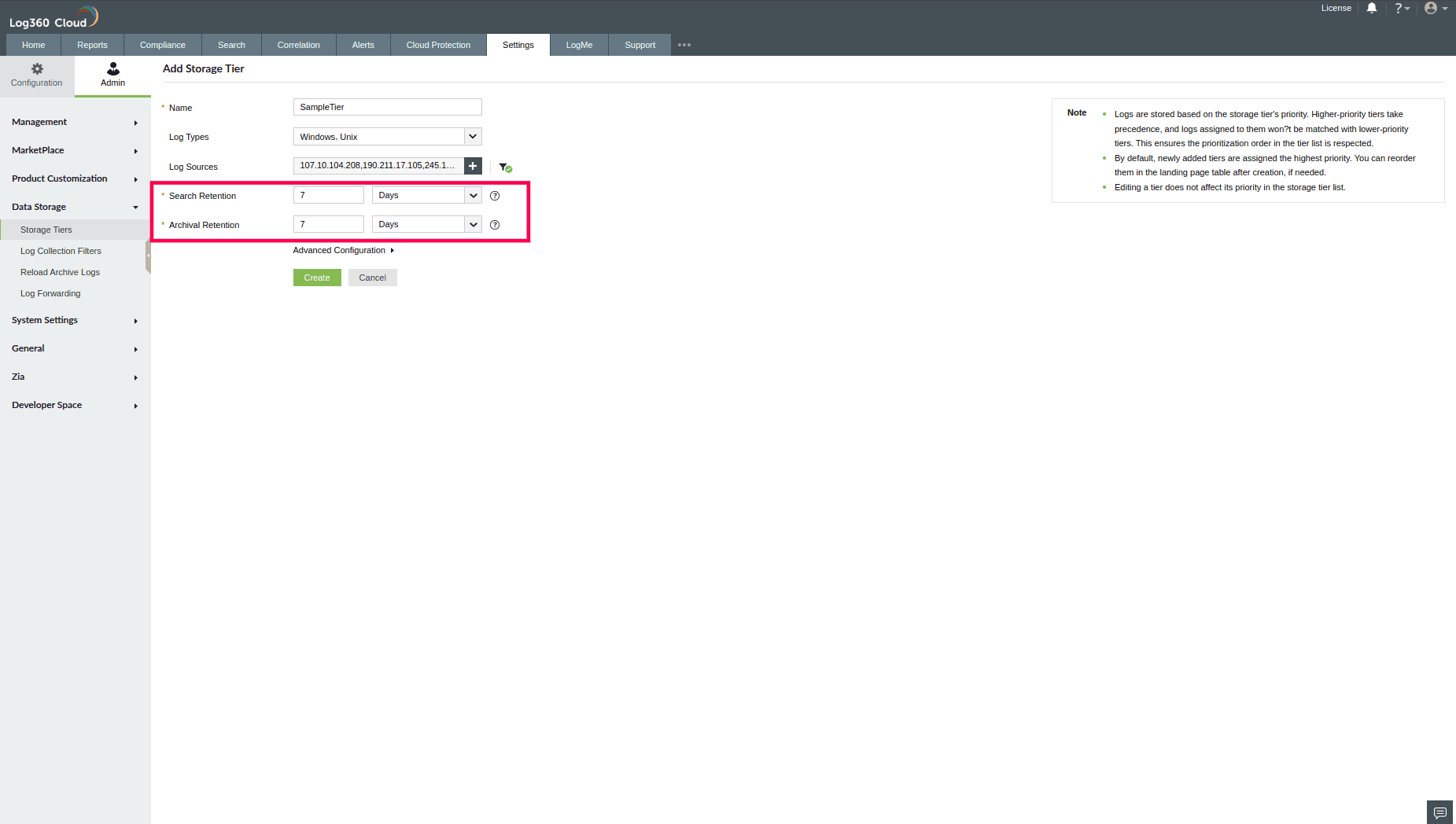 Configuring Storage Tiers