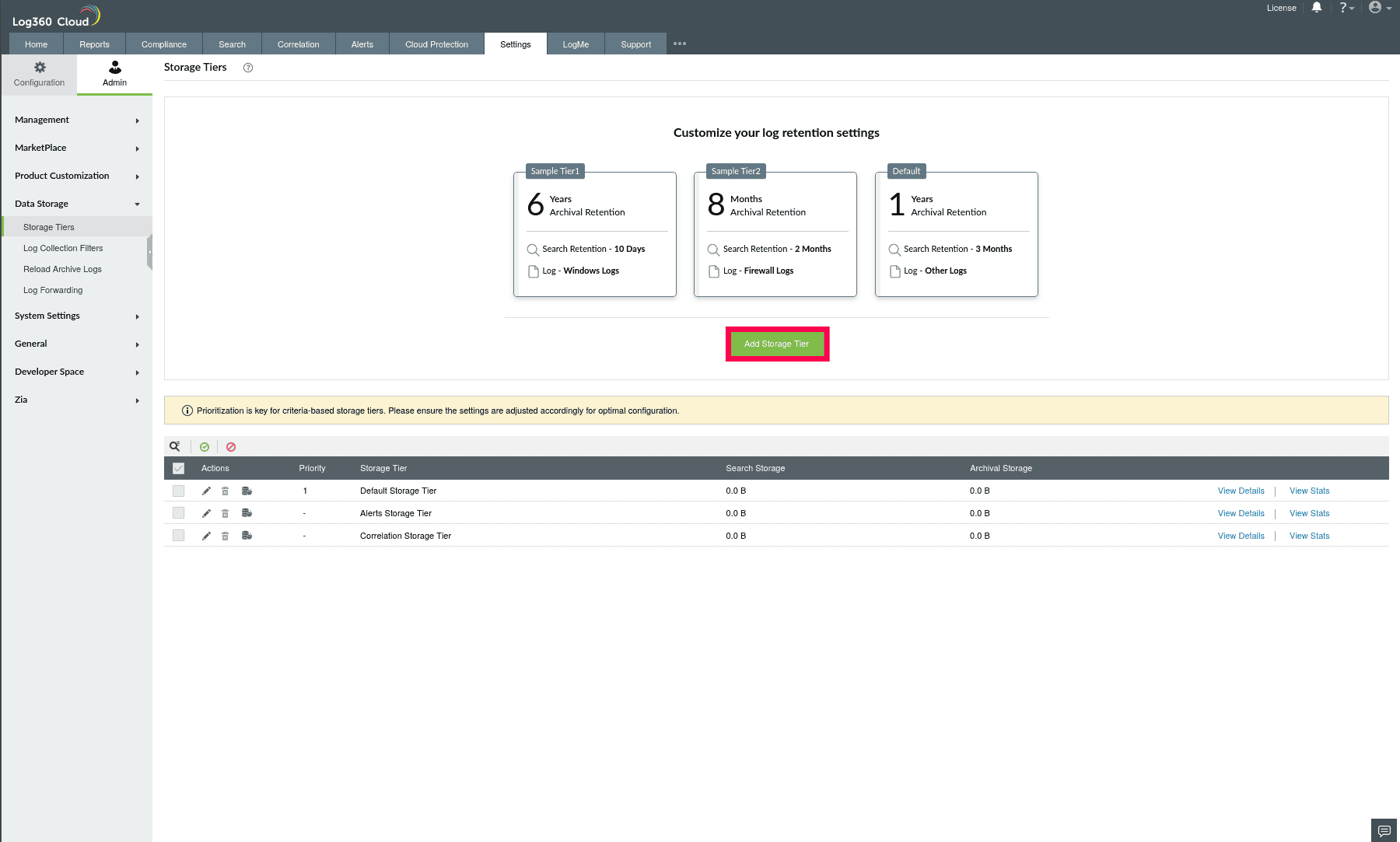 Configuring Storage Tiers
