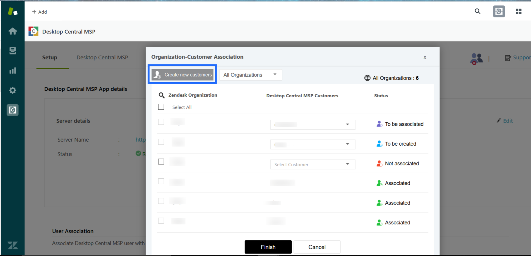 Creation of all customers