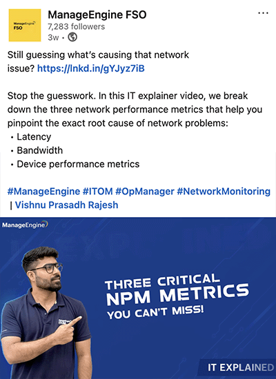 ManageEngine ITOM - LinkedIn