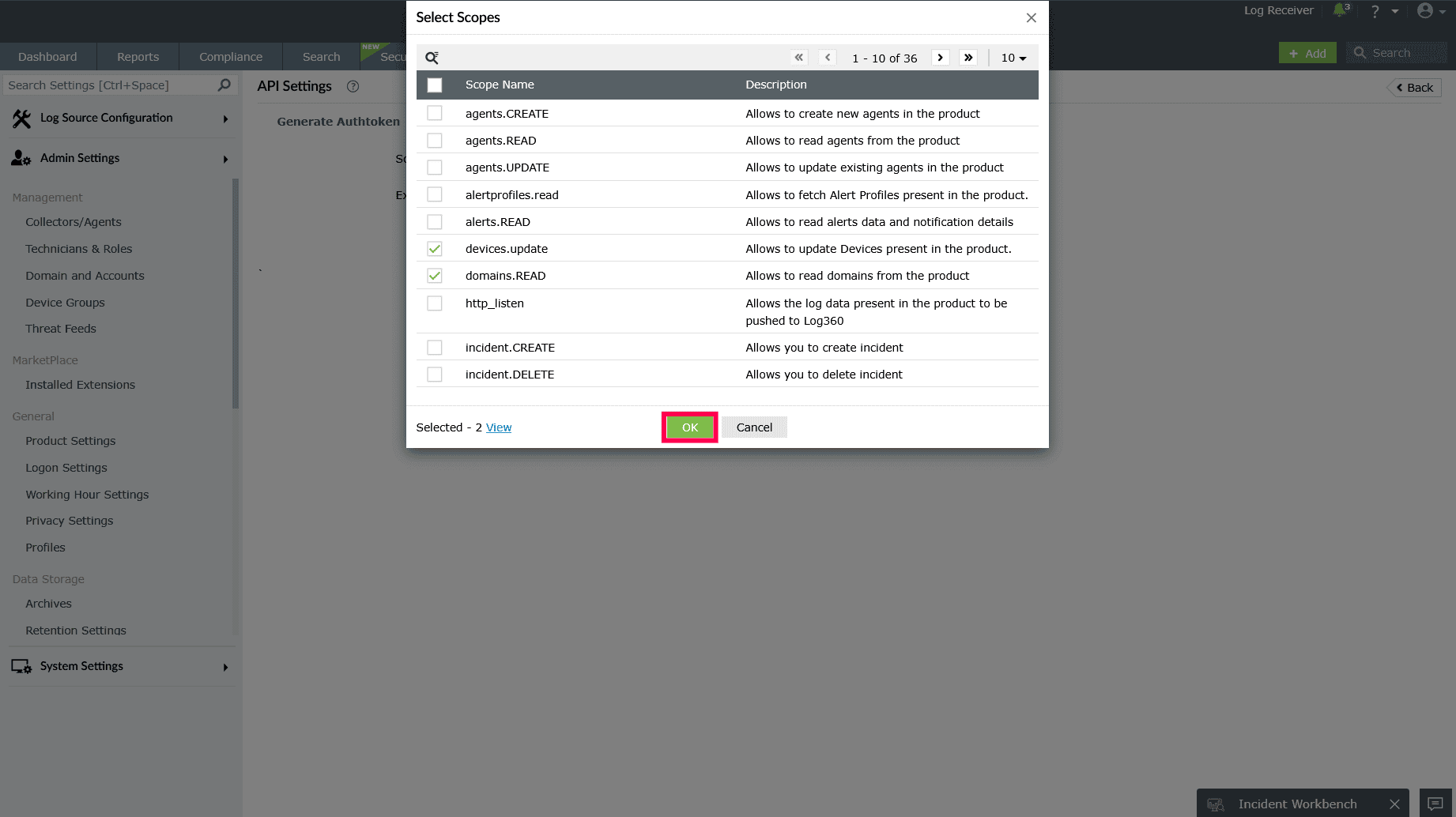 Rest API Settings