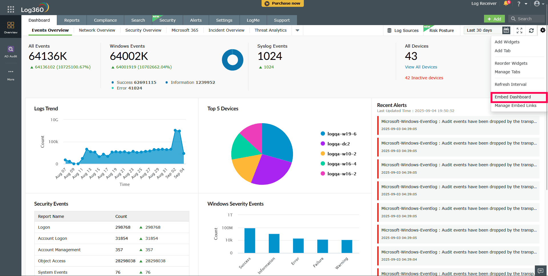 Navigating to Embed Dashboard