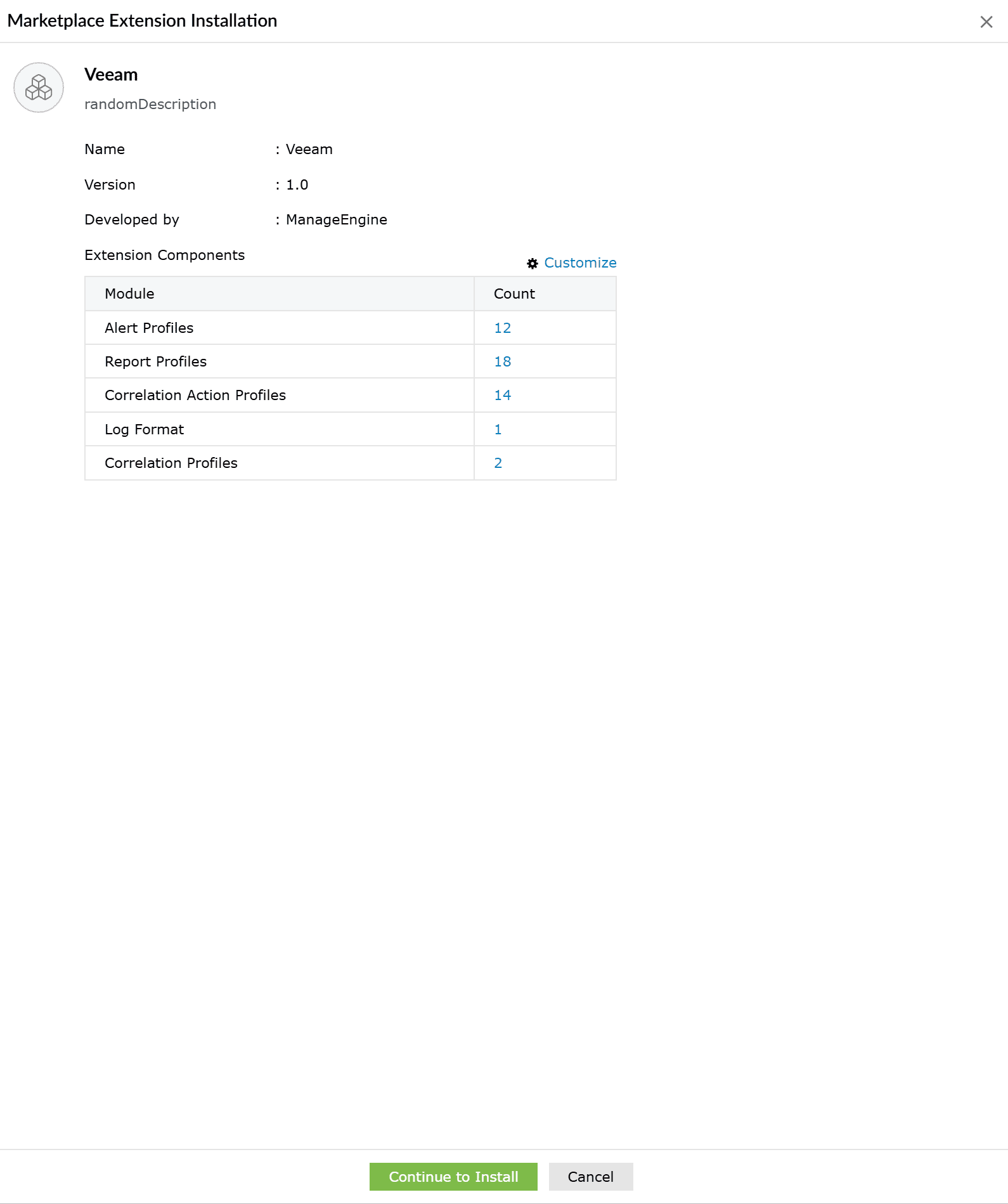Customize Extensions