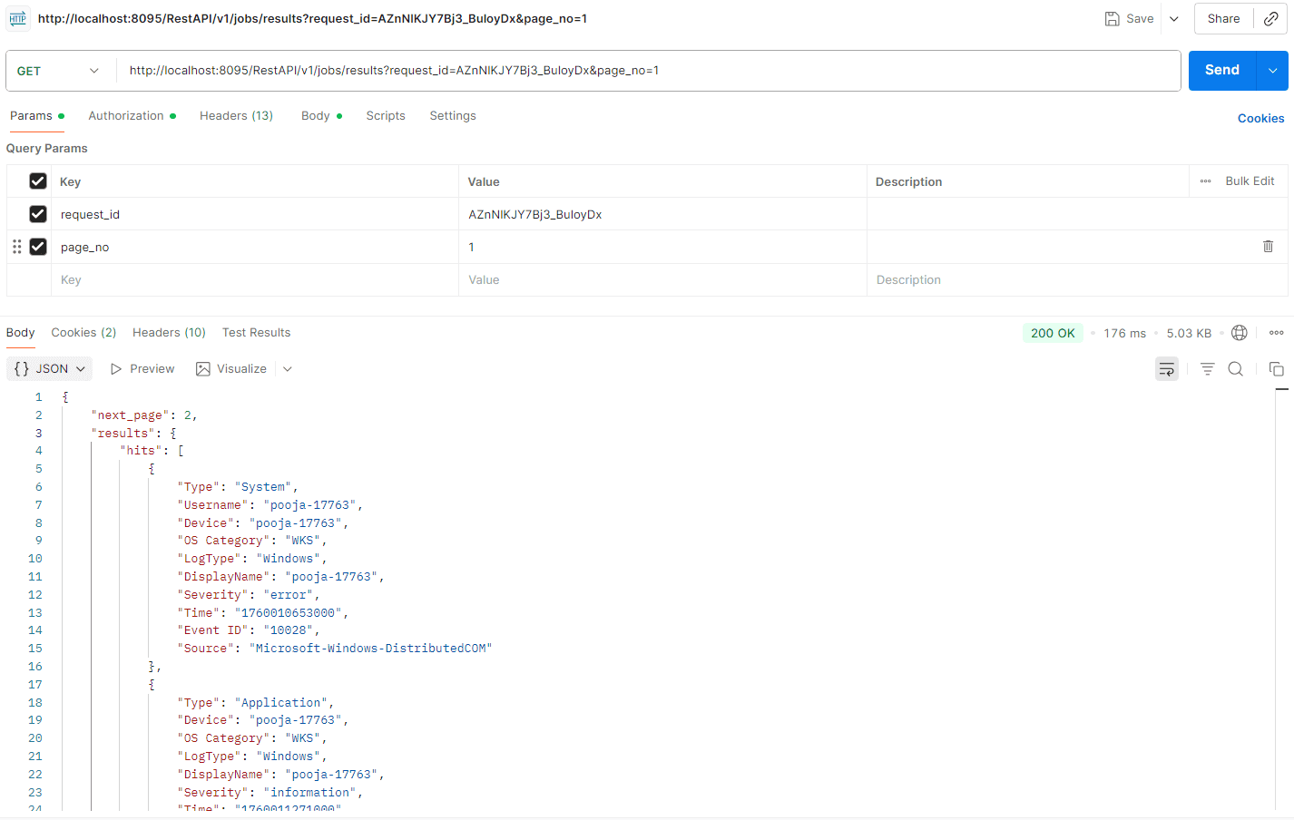 Results API