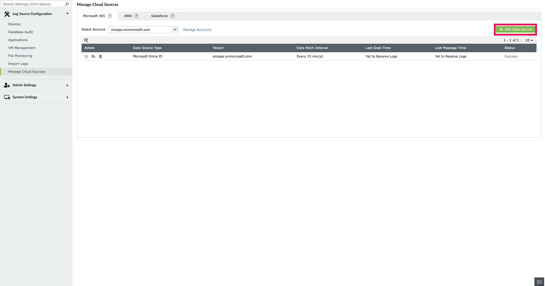 Adding data source