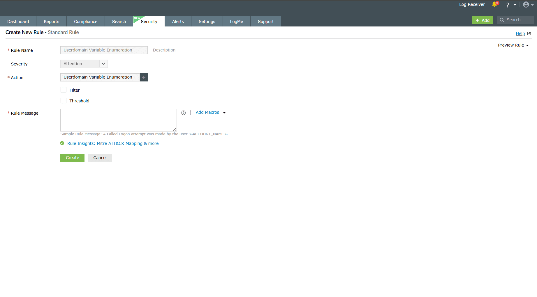 Managing rules in the manage rules module