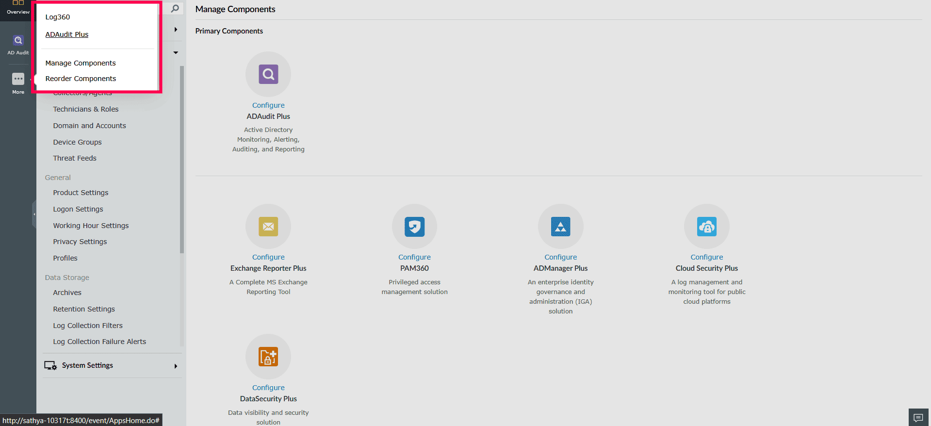 Navigating across components