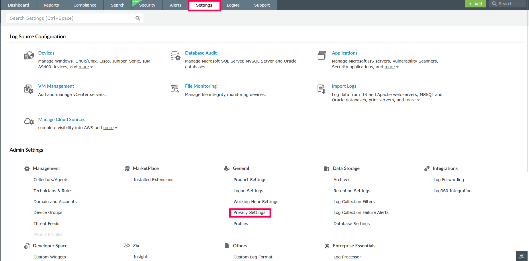 Privacy Settings