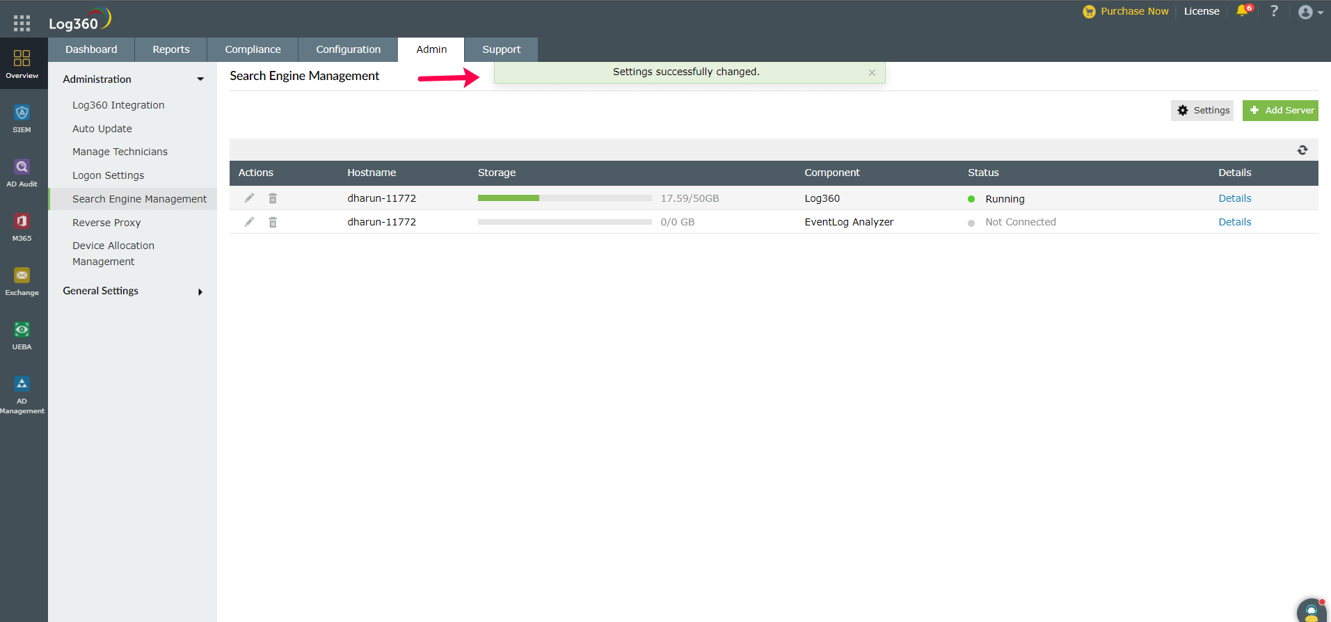 Search engine Settings
