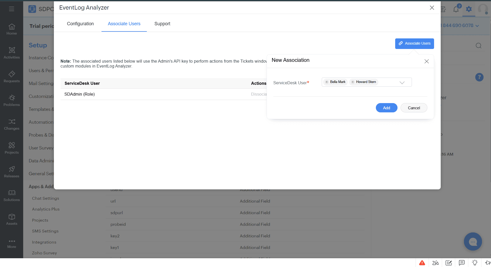 Steps to Integrate EventLog Analyzer with ManageEngine ServiceDesk Plus On-Demand