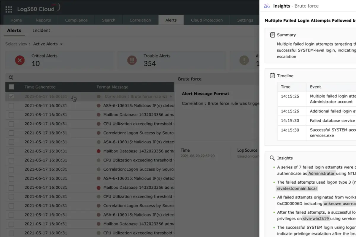 AI-powered anomaly analysis with Zia