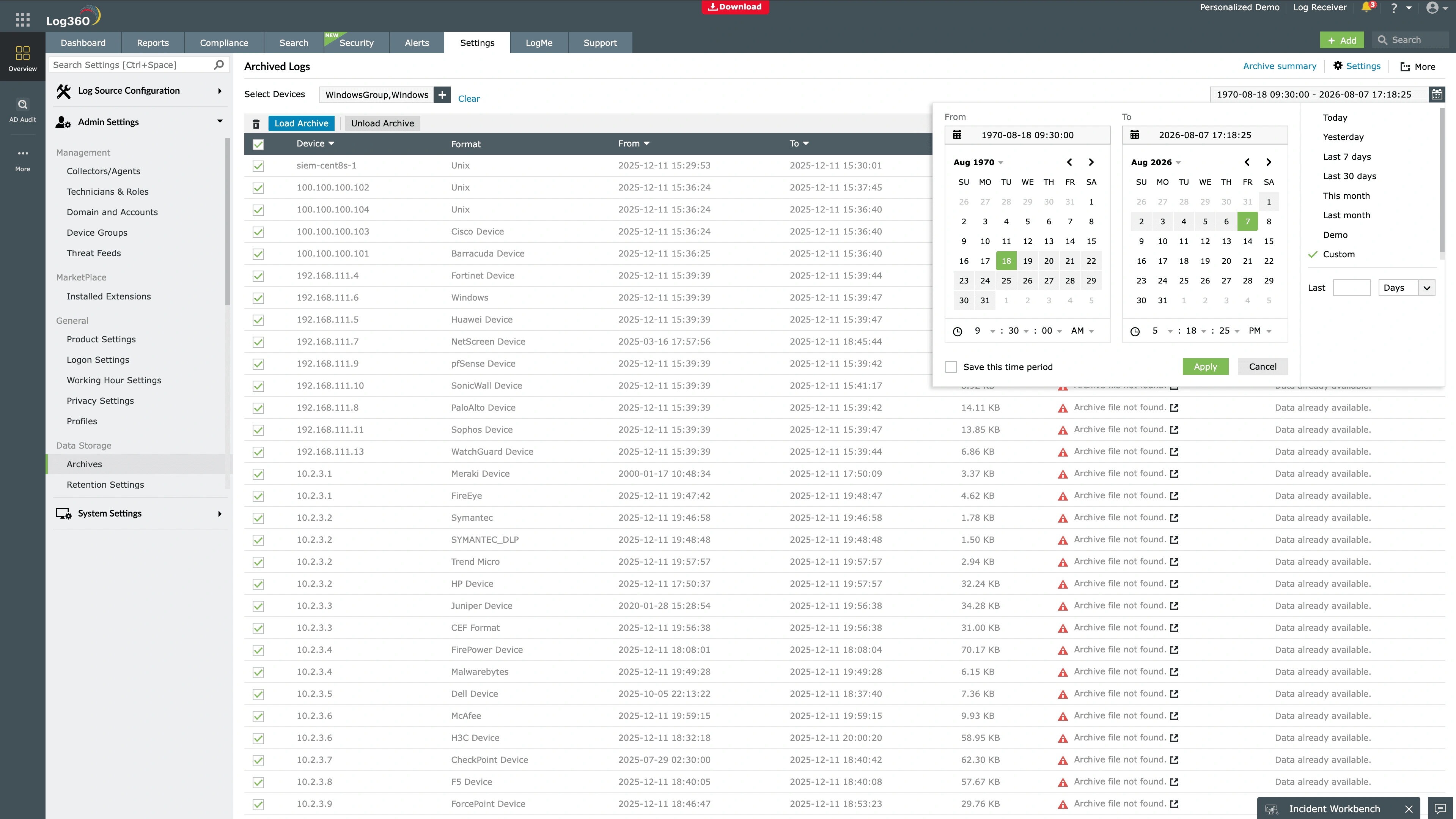 Log archival and forensics with Log360