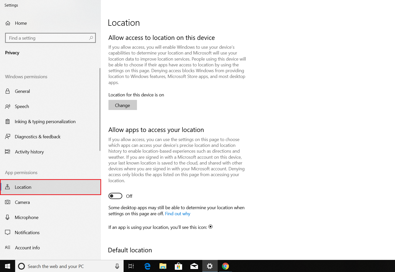 Enabling Location Services on Windows 10 devices for Geotracking