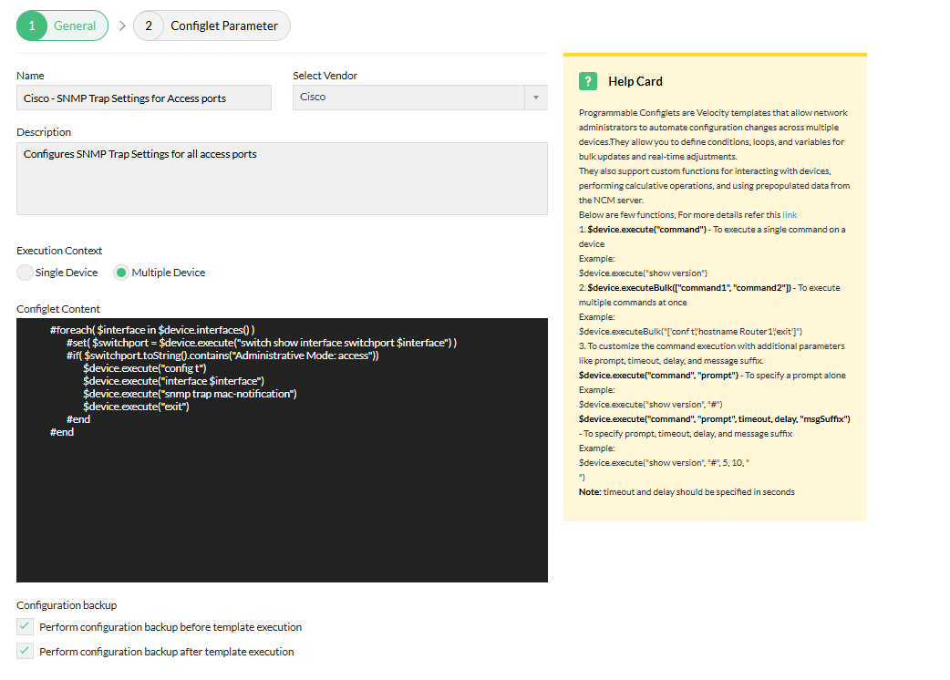 Dynamic SNMP settings - ManageEngine Network Configuration Manager