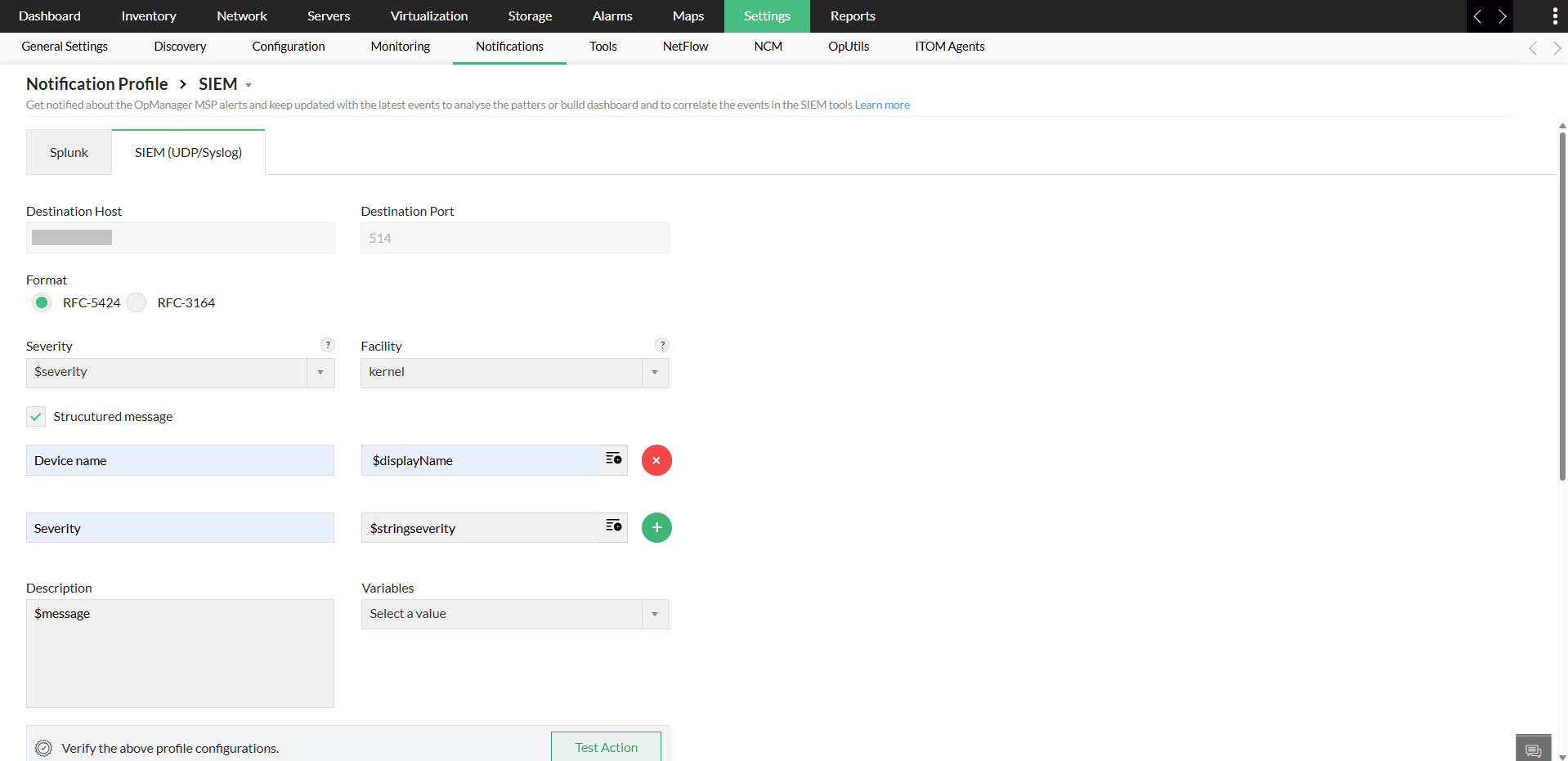 OpManager -ArcSight