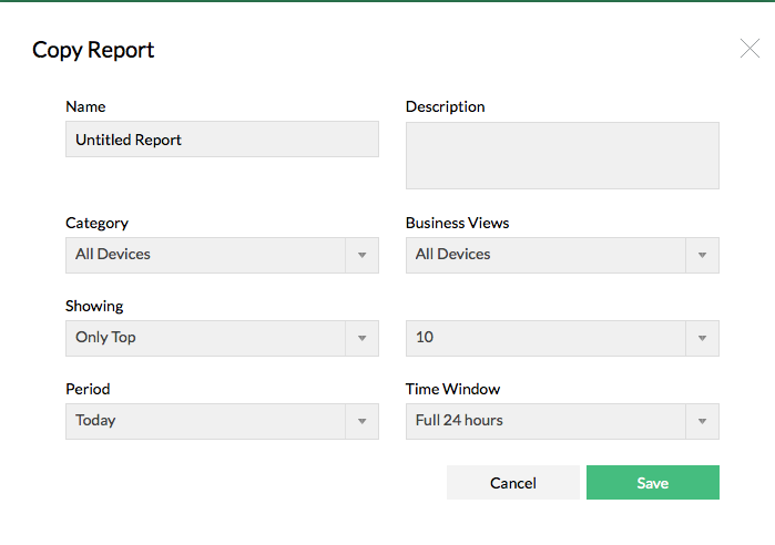 Copy reports in OpManager: Add report details