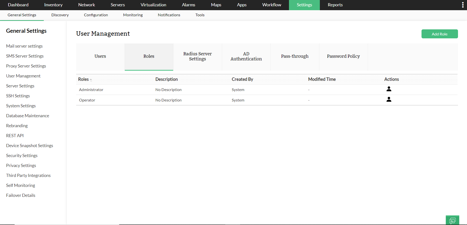 Custom User Roles - ManageEngine OpManager