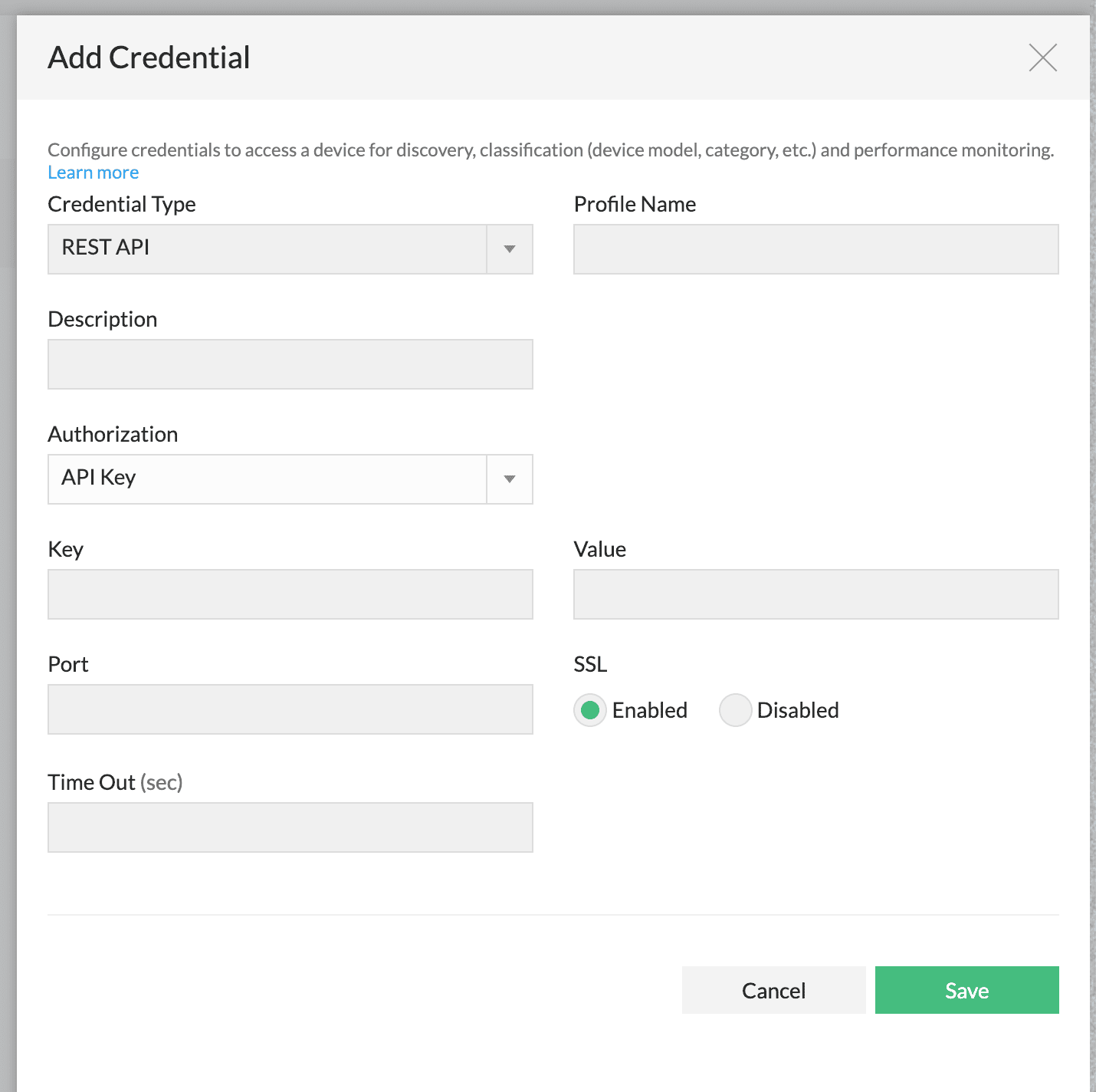 API Key Authorization Configuration