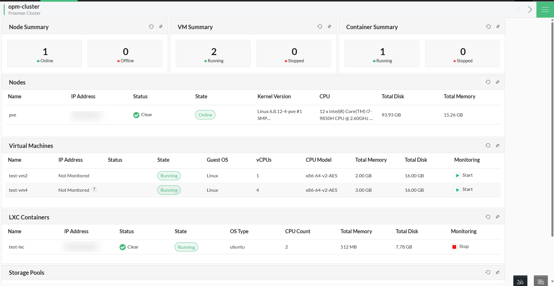 Proxmox Cluster Proxmox Cluster