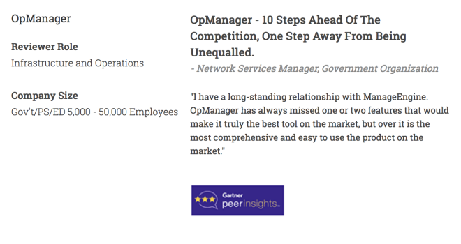 OpManager - 10 Steps Ahead of the Competition - Network Services Manager