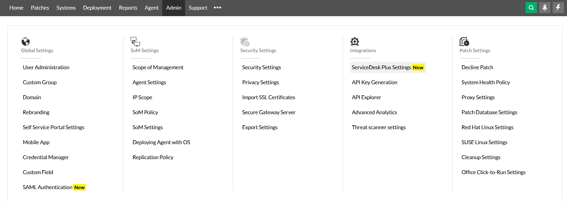 Navigate to SDP integration settings in PMP
