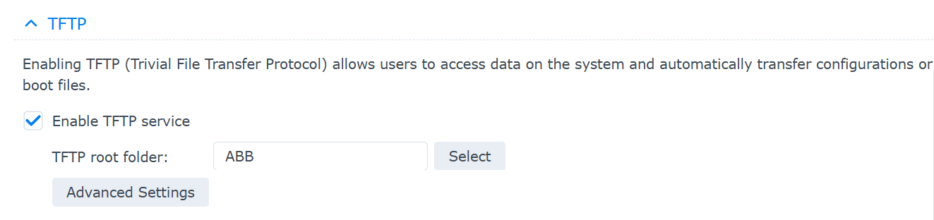 File Services - TFTP service