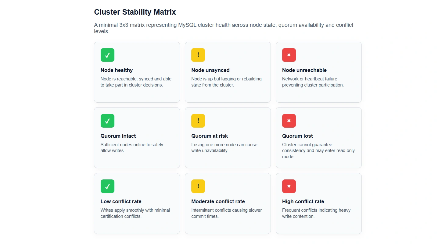 MySQL Cluster Matrix- ManageEngine Applications Manager