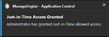 JIT Access Granted for Allowlisting notification