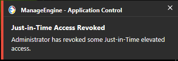 JIT Access Revoked notification
