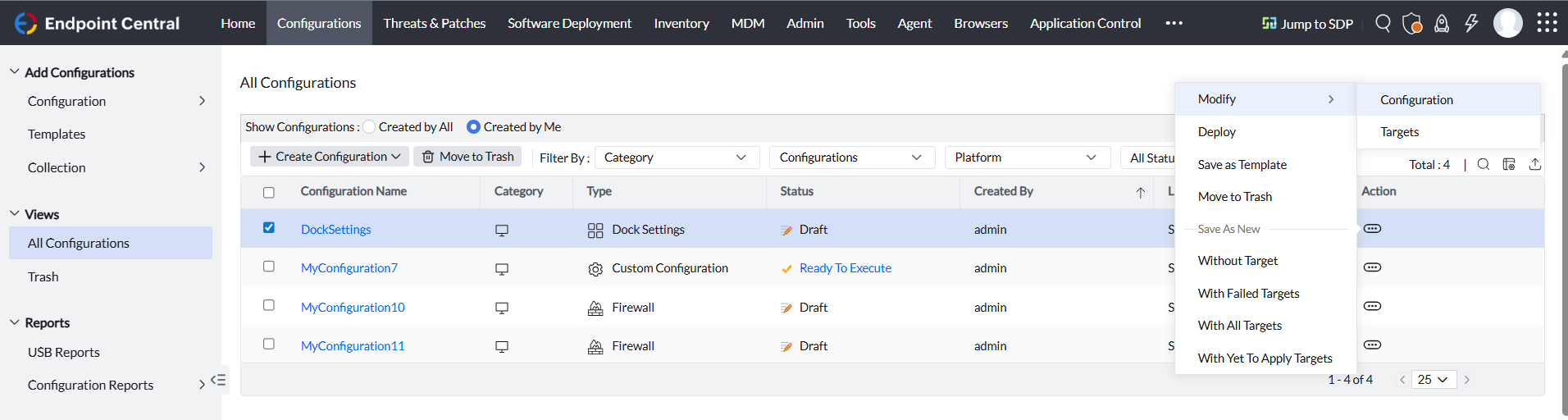 Modifying dock configuration image