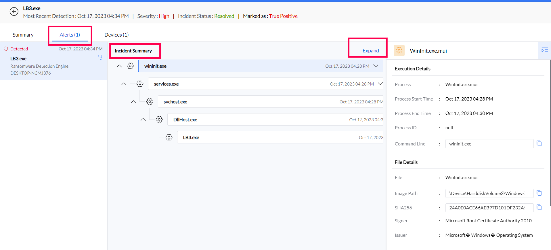 Infected device isolation
