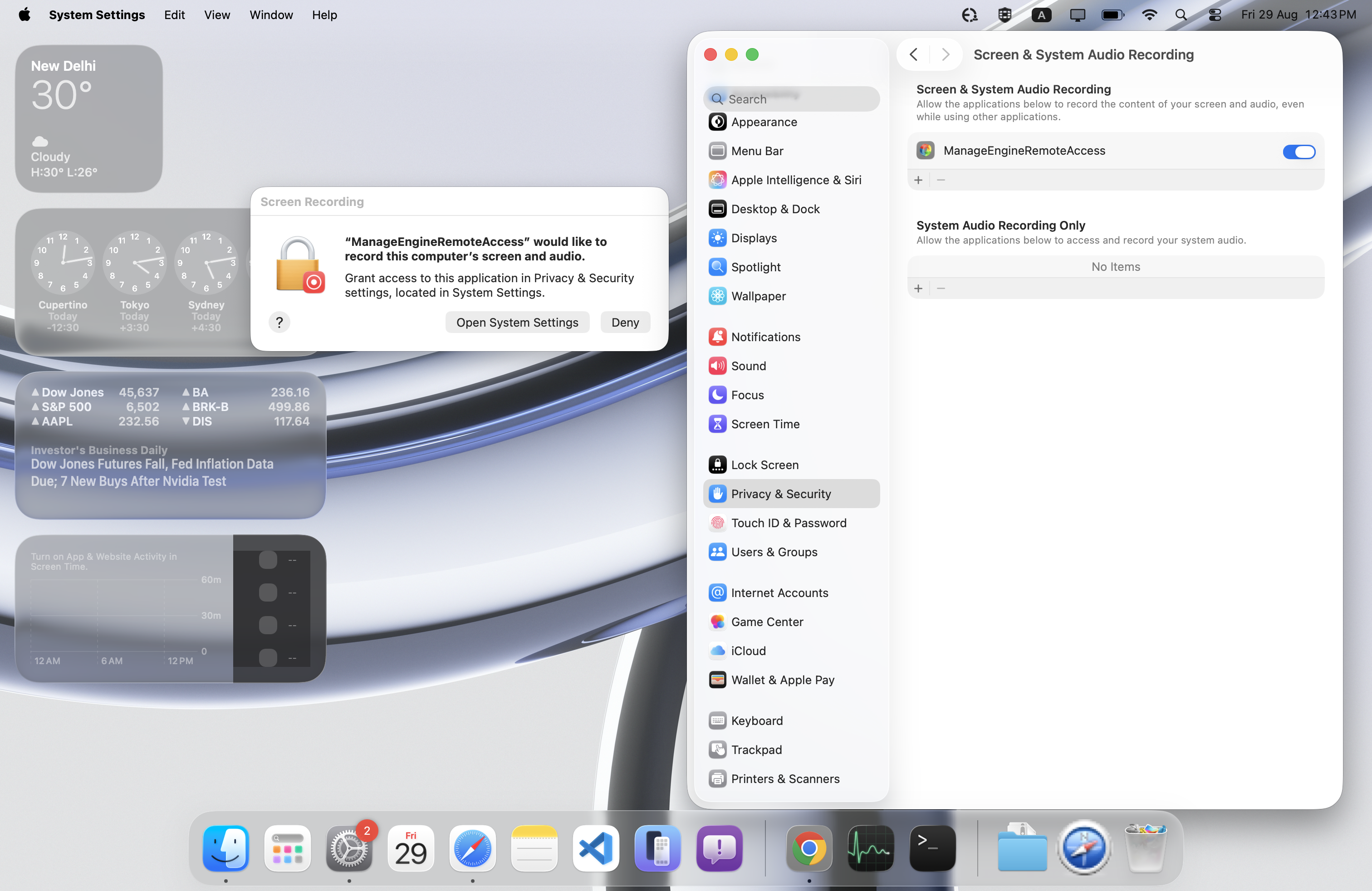 MAC 10.15 remote control error