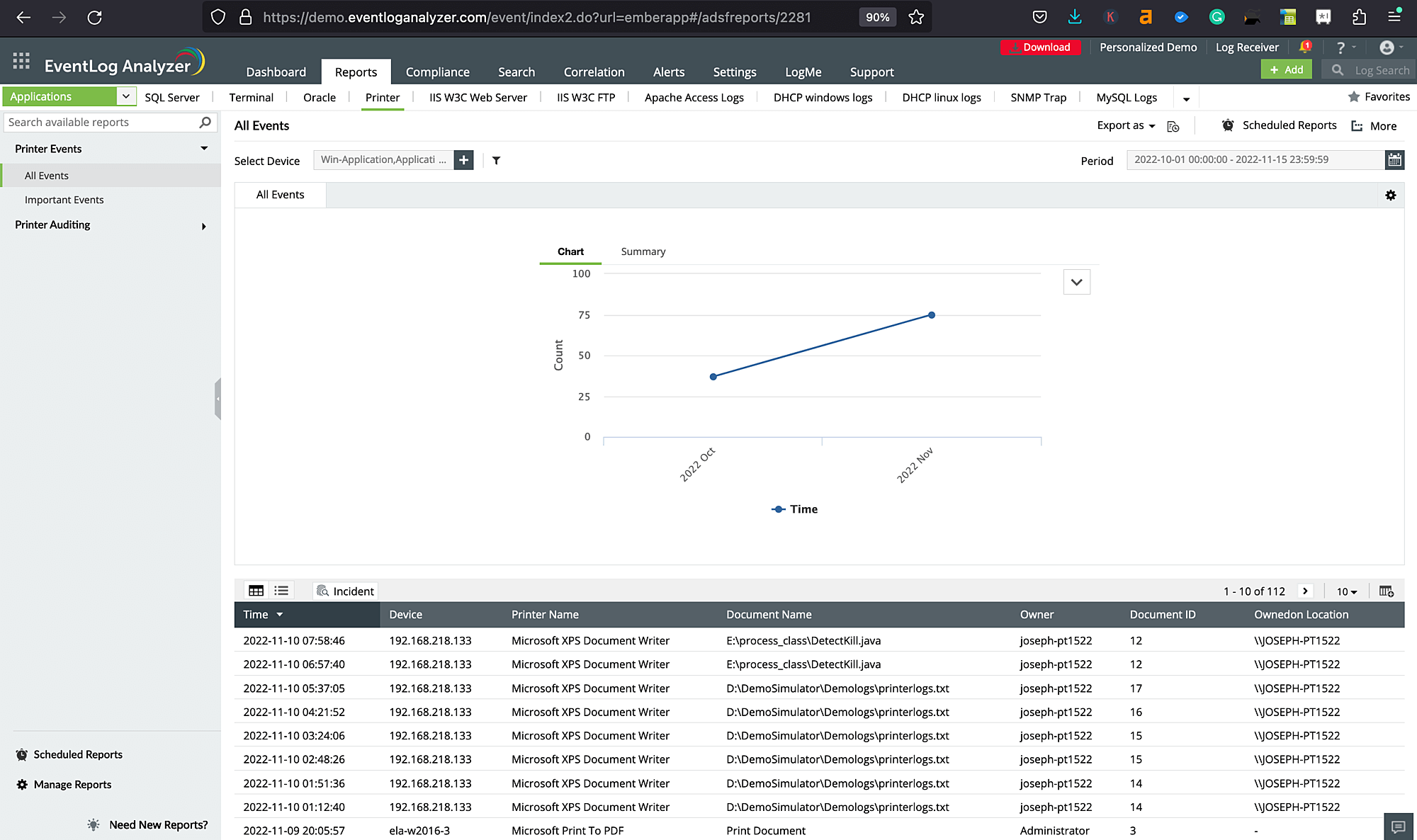 Print server monitoring