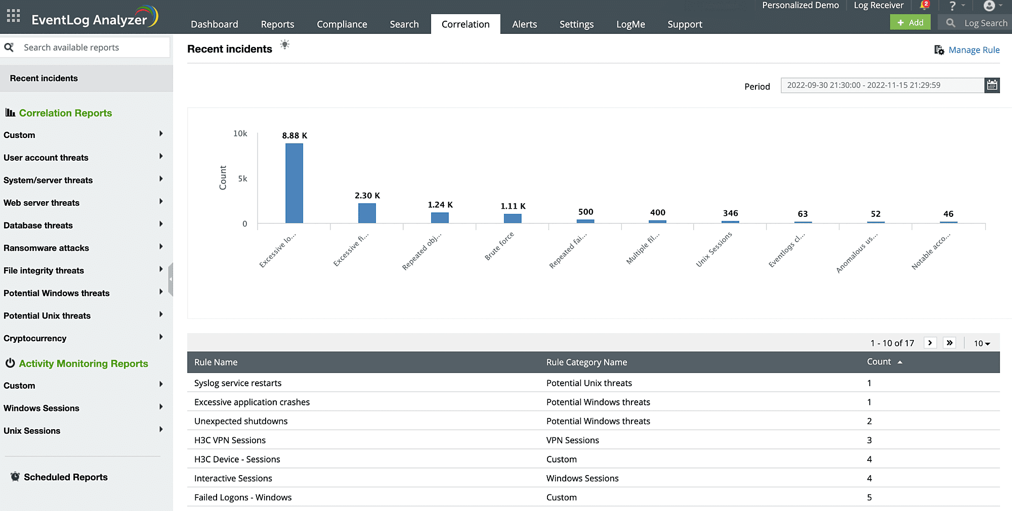 Advanced log search