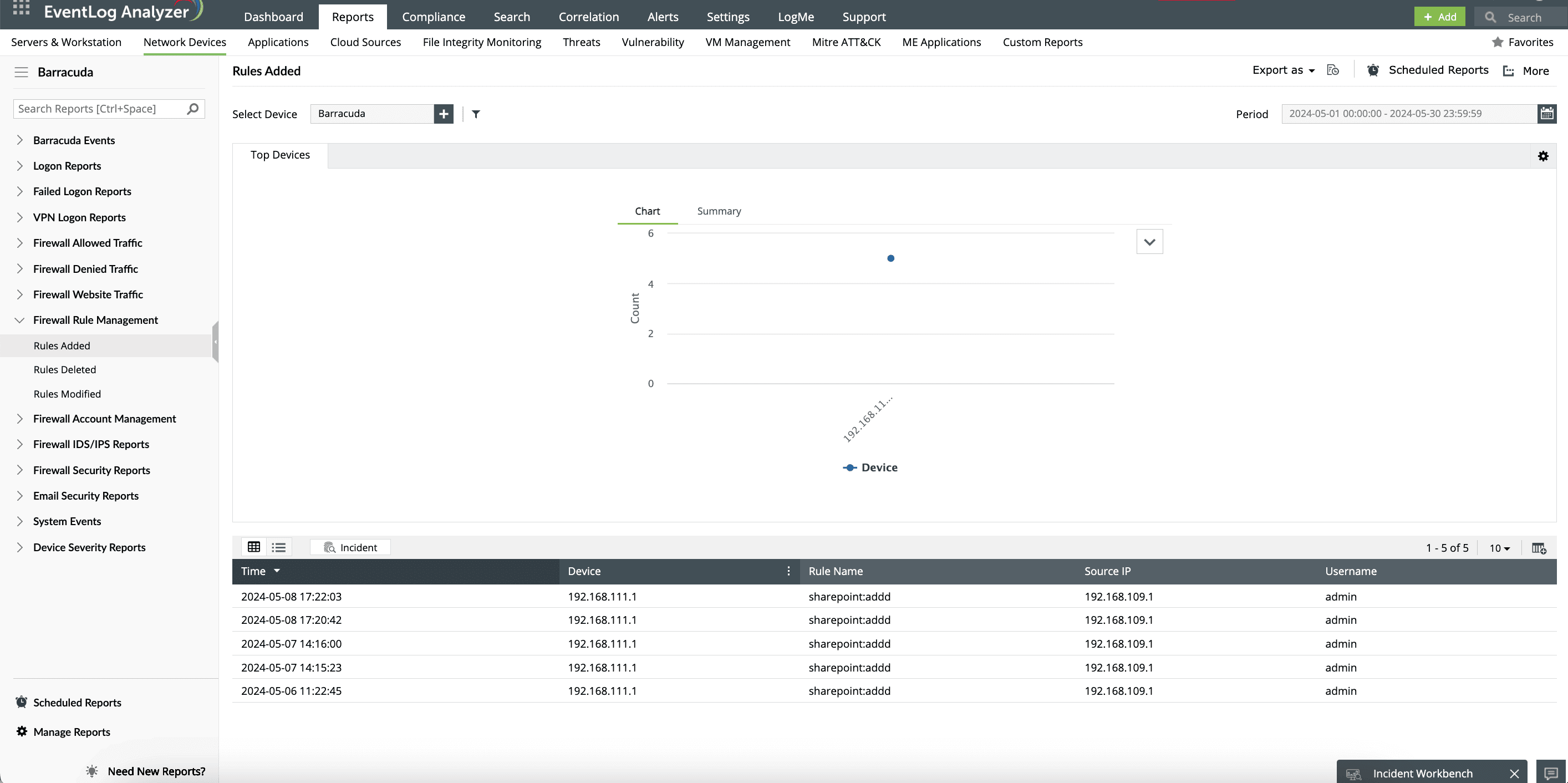 Manage your firewall rules with EventLog Analyzer