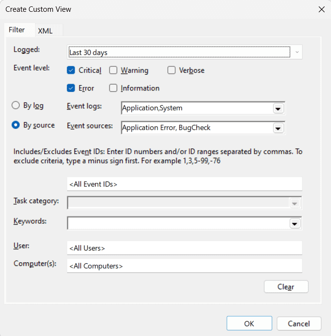 Using the Event Viewer