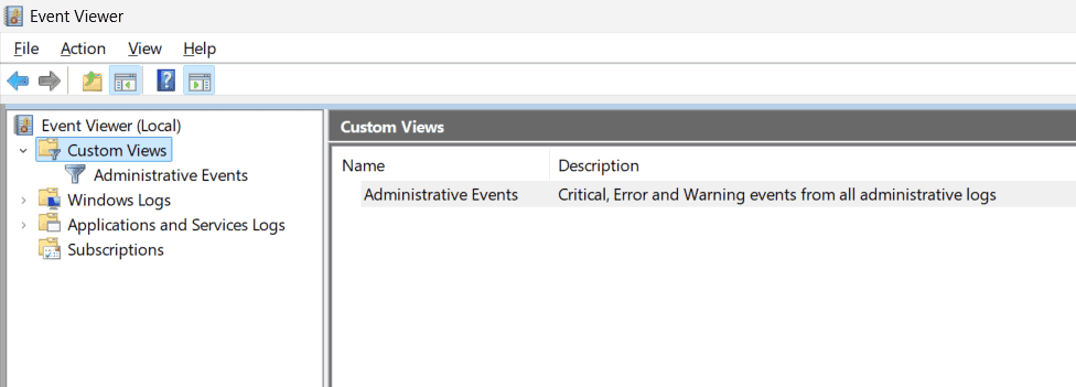 Using the Event Viewer