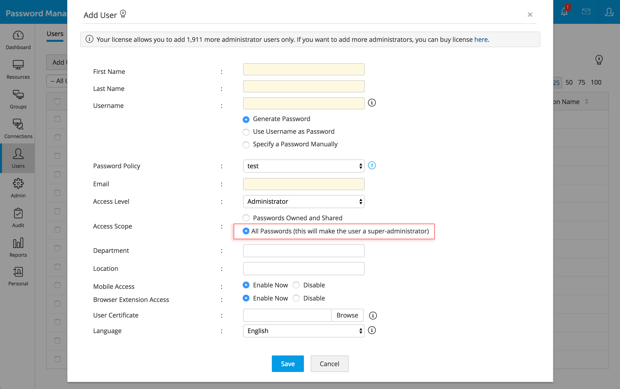 Breakglass provisions