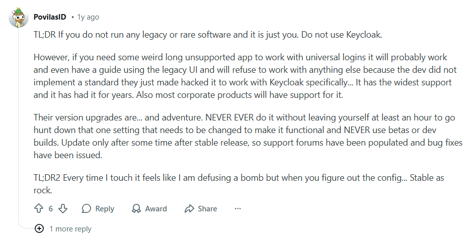 Keycloak vs ADSelfService Plus feature comparison screenshot