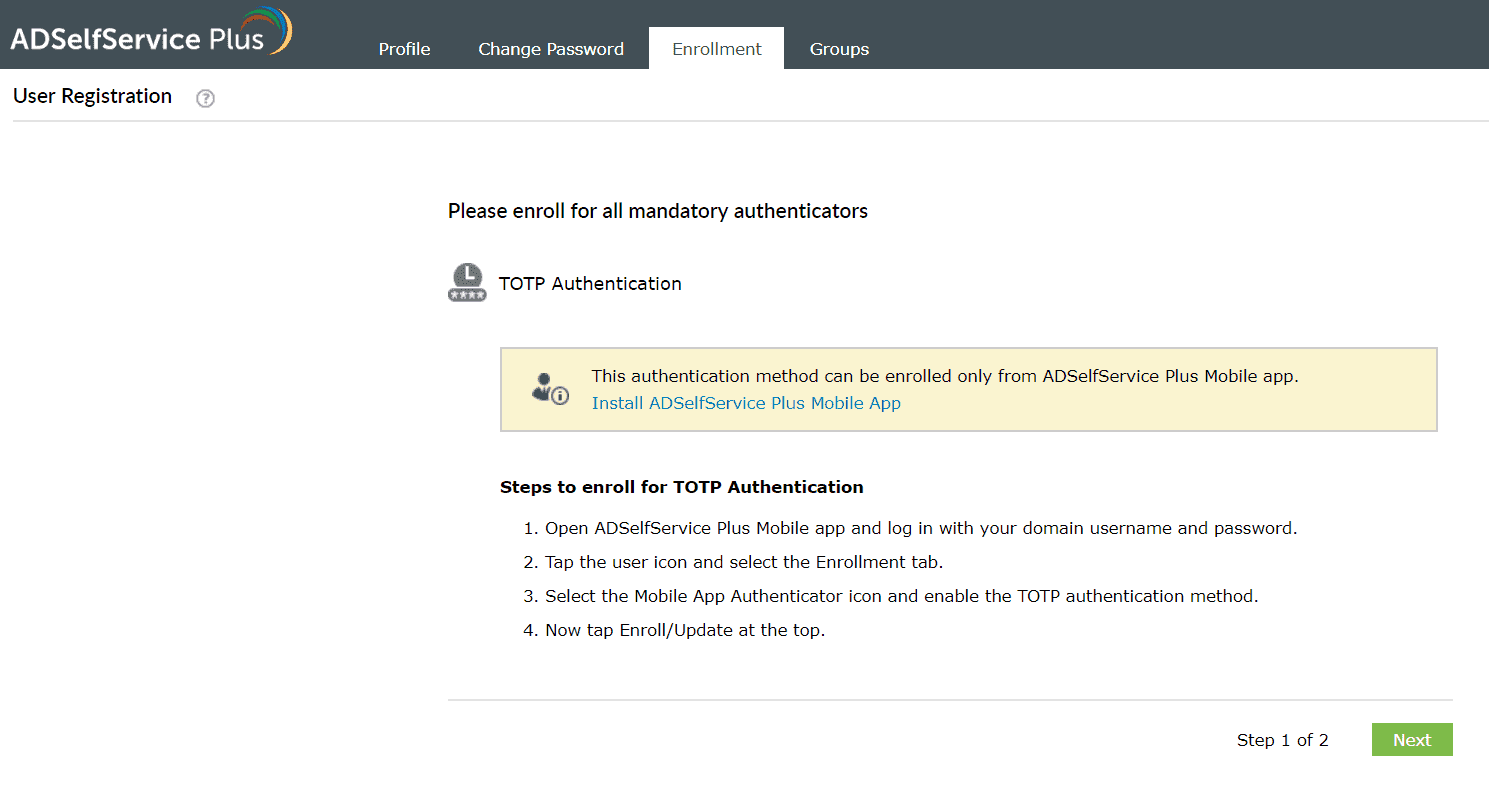 Verifying your identity with TOTP authentication through the mobile app