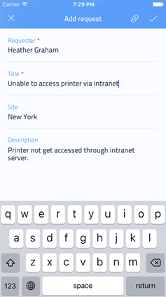 Add help desk request on iPhone