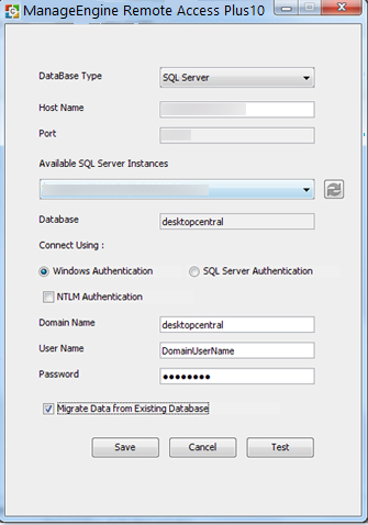 Database Setup Wizard - Windows Authentication