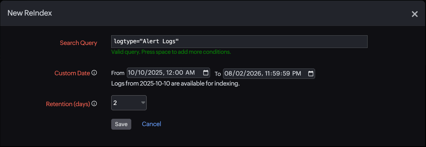 New reindex logs New reindex logs