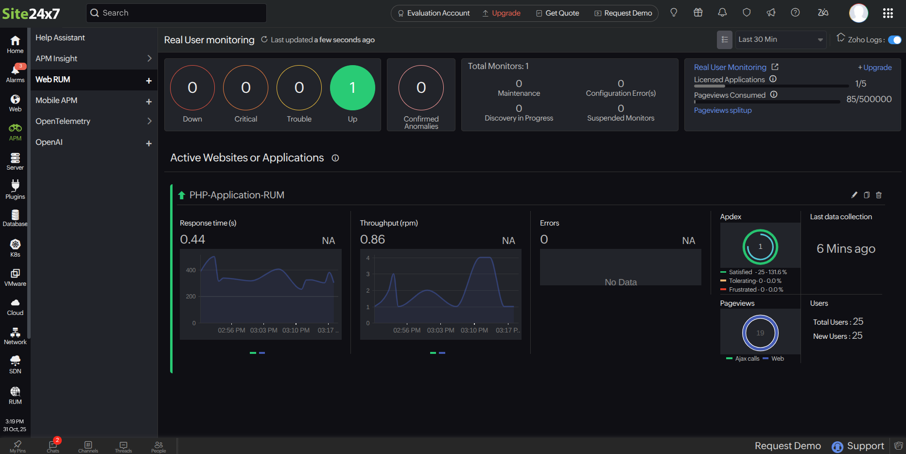RUM monitor added automatically